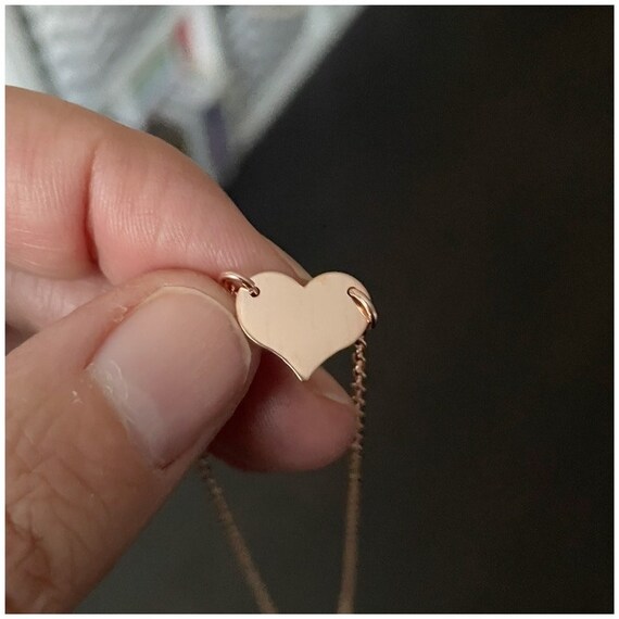 Rose Gold Heart Necklace Simple Heart Necklace Plain Heart