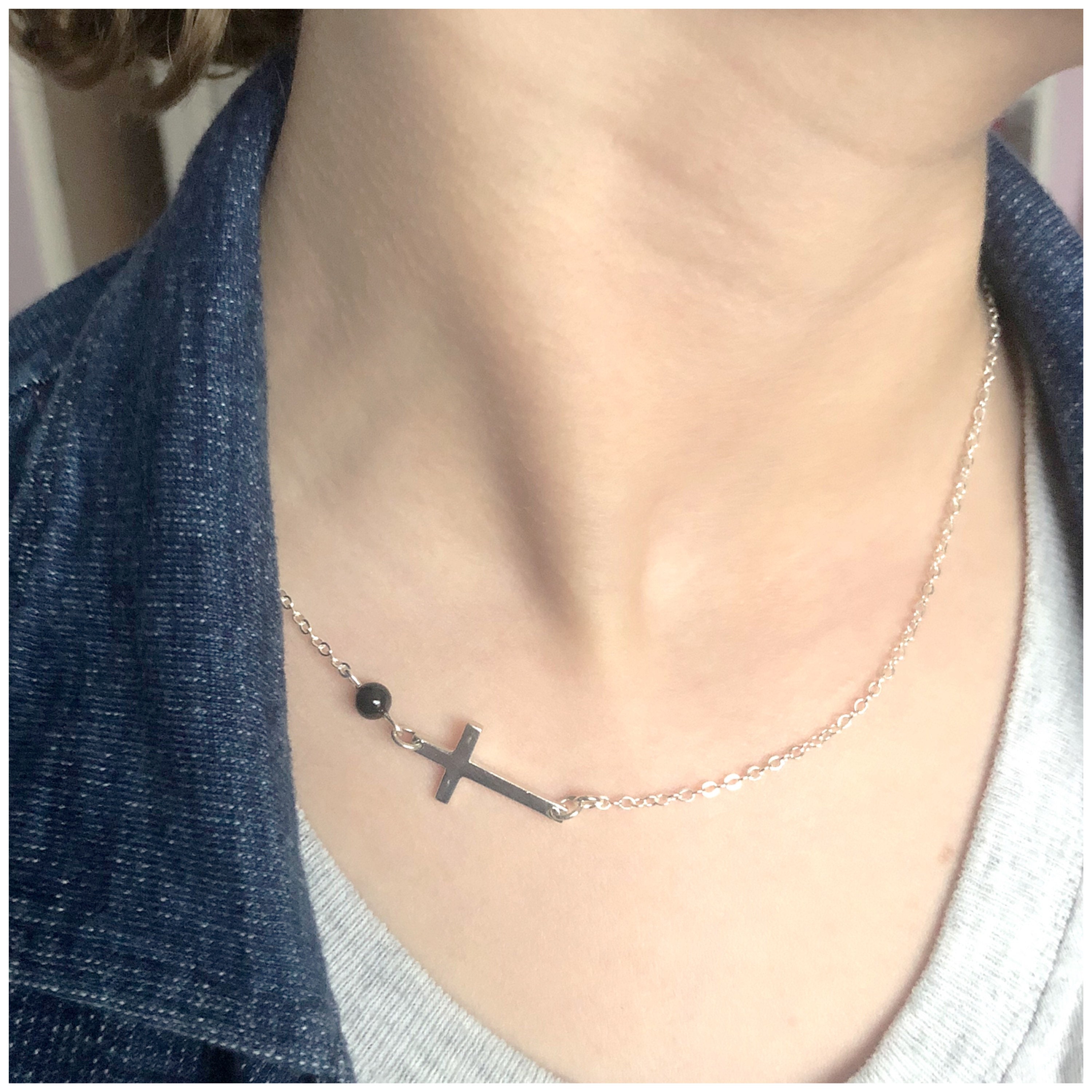 ネックレス・ペンダント Cross Pearl Necklace (Silver) Amazon.com: Pearl Cross Necklace for Women Silver Layered