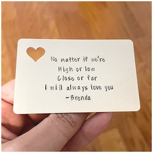 Aluminum Stamped Wallet Card - Best Friend Gift - Personalized Metal Insert - Hand Crafted in Georgia - Hammered Accessory for Bestie BFF