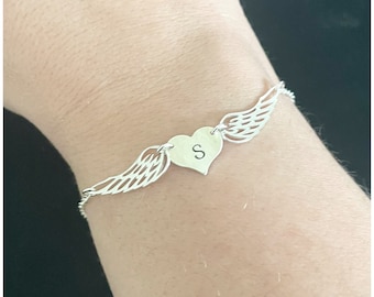 Personalized Memorial Bracelet - Mother Remembrance Bracelet - Mommy Of An Angel Wing Bracelet - Infant Loss Jewelry - Miscarriage Gift