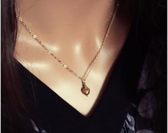 Acorn Necklace - Acorn Jewelry - 14k Gold Necklace with Swarovski Pearl - Fall Jewelry - Autumn Necklace - Nature Jewelry - Woodland Acorn