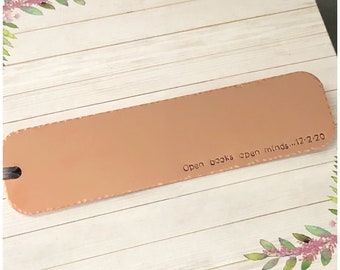 Gift for Sibling - Custom Copper Bookmark - Stamped Metal Bookmark - Handmade Bookmark - Hand Crafted Gift - Unique Item for Sister Brother