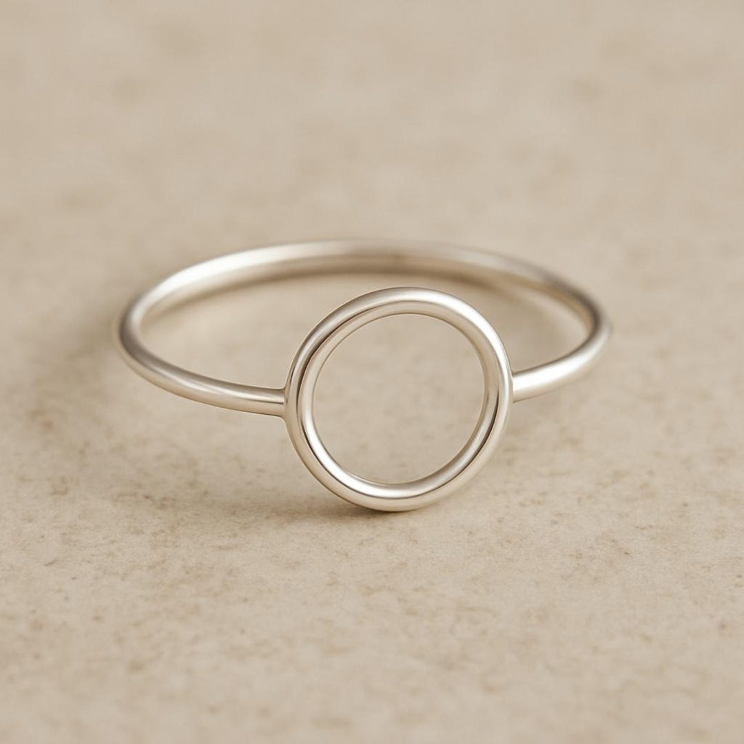 Sterling Silver Open Circle Ring - Simple Look - Elegant Design ...