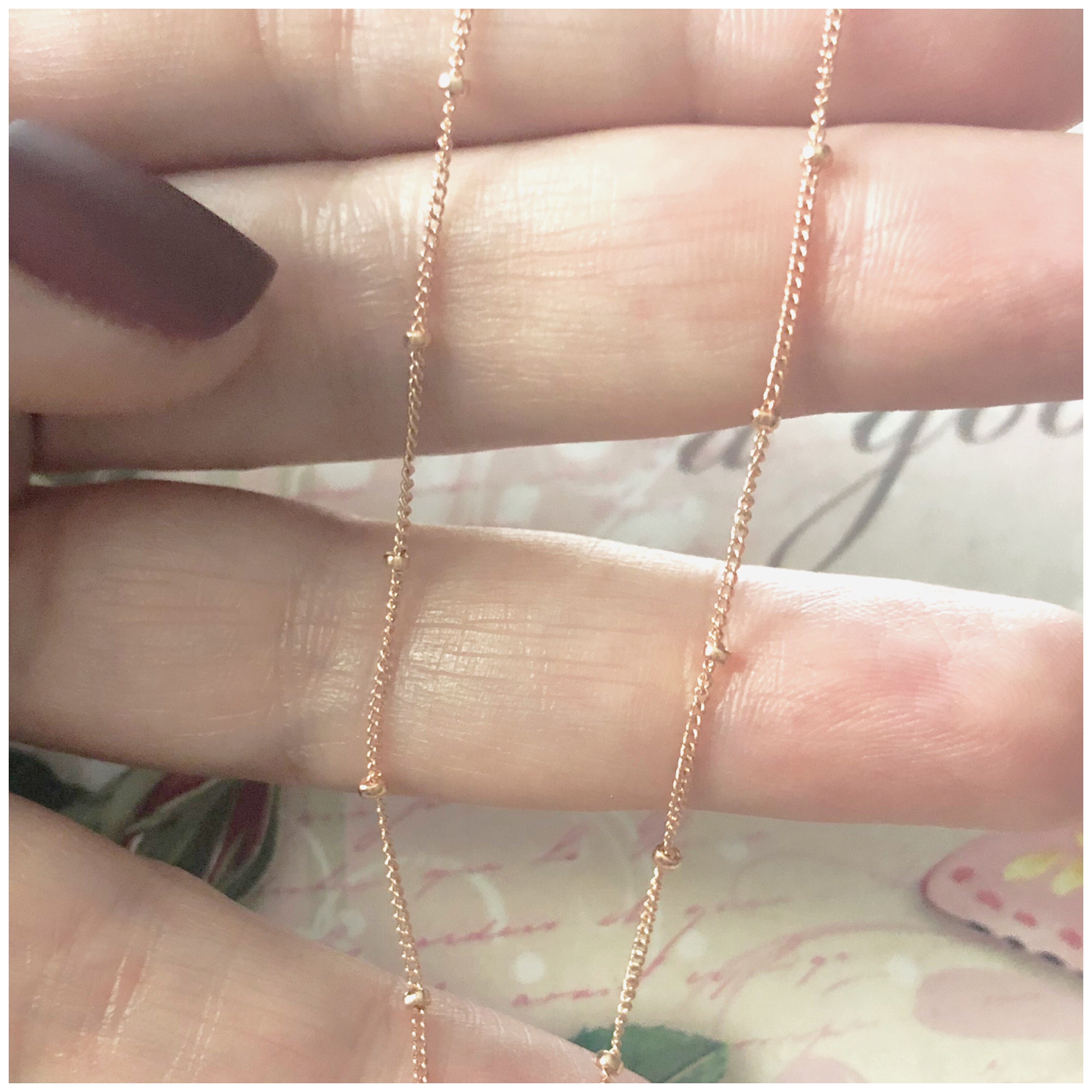 Rose Gold Satellite Chain - Dainty Choker - Simple Layering 