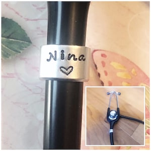 Stamped Stethoscope ID tag - Personalized Stethoscope Name Tag - Accessory Medical Personnel - Nurse Week - Student Nurse Graduation Gift