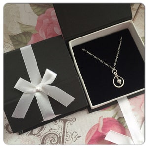 Pearl Infinity Necklace - Silver Infinity Pendant Pearl Necklace - Eternity Charm Necklace - Pearl Bridesmaid Jewelry - Ivory Pearl Necklace