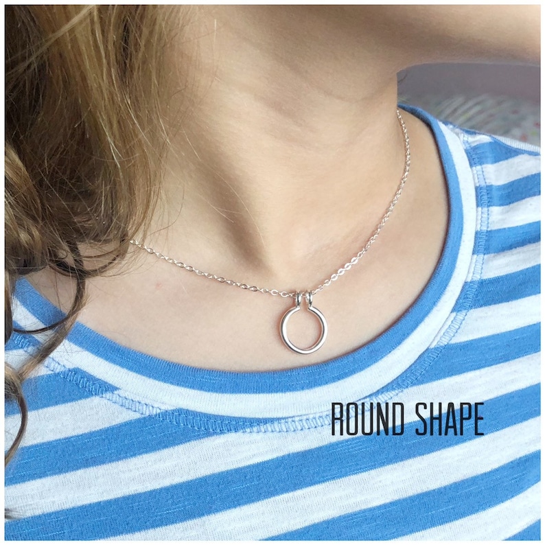 Silver Ring Holder Necklace Open Heart Ring Keeper Necklace Engagement Ring Holder Wedding Ring Holder Necklace Ring Keeper Necklace