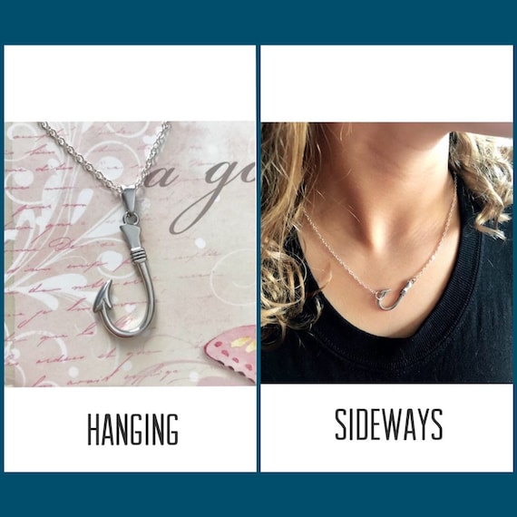 Sideways Fish Hook Necklace Fishers of Men Necklace Stainless Steel Fish  Hook Pendant Necklace Choose Your Length Nautical Jewelry -  Canada