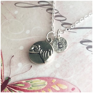 Silver Pinky Promise Necklace - Pinky Swear Necklace - Best Friend  Necklace - Personalized BFF Necklace - Friendship Gift - Hand in Hand