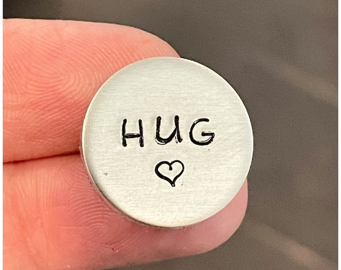 Personalized Pocket Hug - Front and Back Hand Stamping - Pocket Charm Stamped on Both Sides - Custom Love Token - Custom Gift - Small Coin