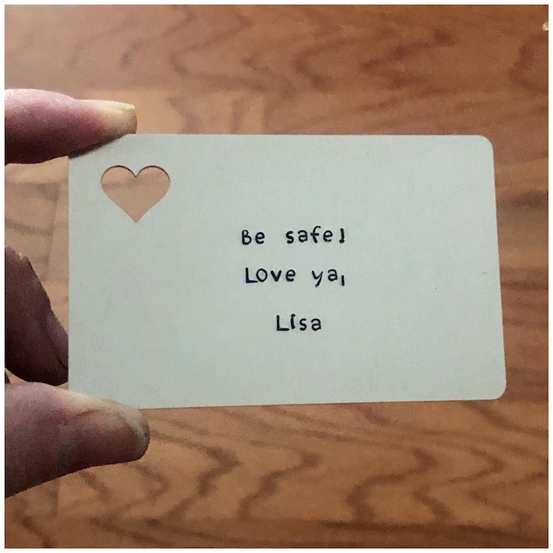 Stamped Wallet Card Inspirational Quote Pocket Keepsake Etsy