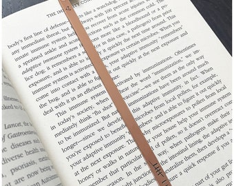 7th Anniversary Celebration - Copper Bookmark - Anniversary Gift - Hand Stamped Book Marker - Stamped Date Tally Marks Or Roman Numerals