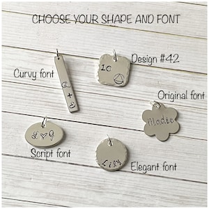 Sterling Silver Pendant - Necklace Add On Charm - Personalized Disc Oval - Hammered Bar - Hand Stamped Flower - Custom Square - Name Word