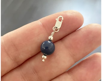 Something Blue Pearl - Bridal Bouquet Charm - Wedding Accessory - Light Blue or Dark Blue Bead - Bouquet Shoe Purse Clasp - Silver or Gold