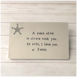 Gepersonaliseerde 5-punts badge portemonnee met ster badge - plaatsvervangend badge portemonnee kaart - sheriff portemonnee accessoire - politieagent cadeau - wetshandhaving
