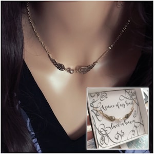 Gold Angel Necklace with Pearl - Wing Necklace with Custom Pearls - Gold Fill Angel Wing Necklace with Swarovski Pearl - Christmas Gift
