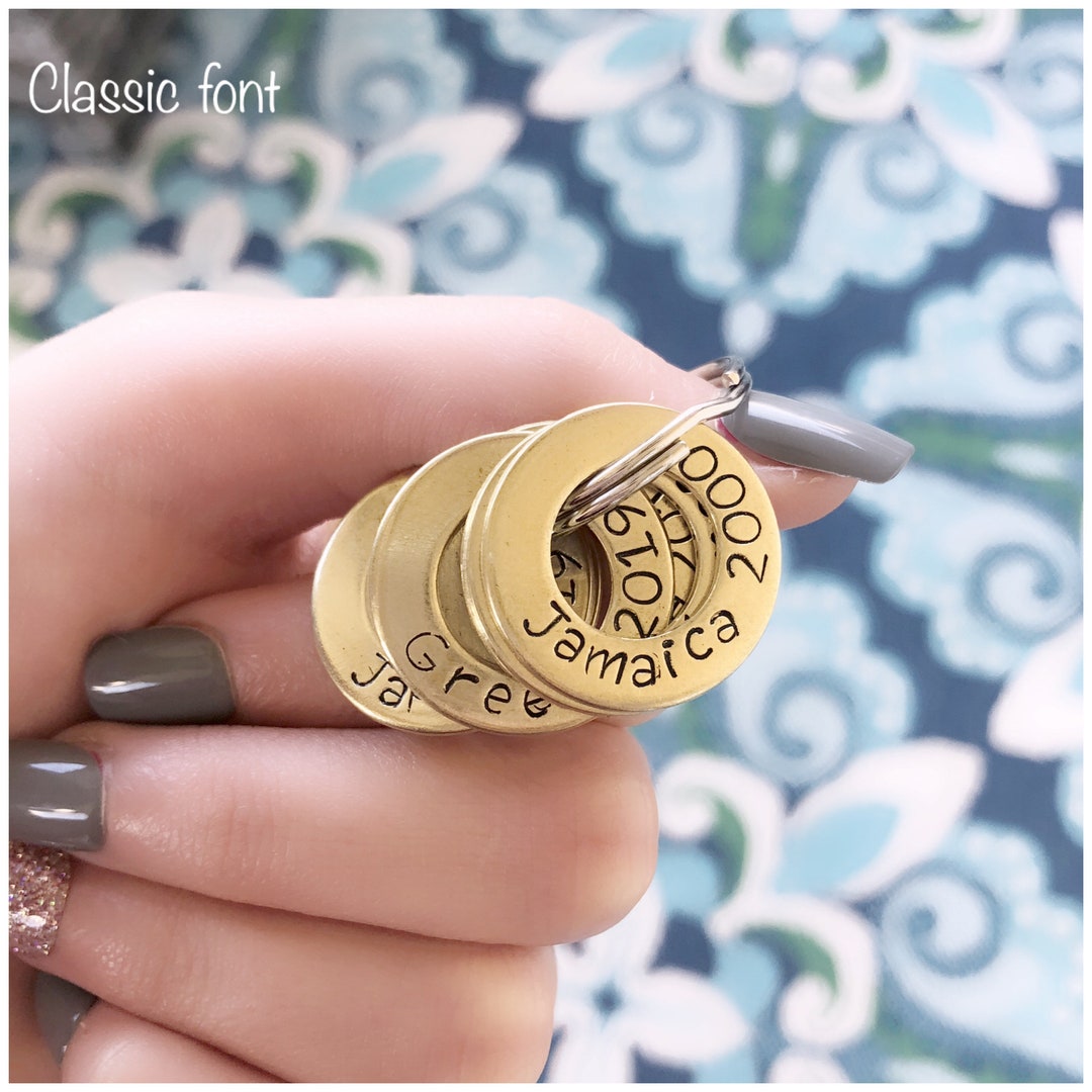 Personalized Brass Keychain Travel Lover Gift Countries Visited