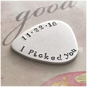 Aluminum Guitar Pick for Wife - Personalized Music Accessory - Customized Accessory for Guitar Player - I Picked You - Gift for Spouse