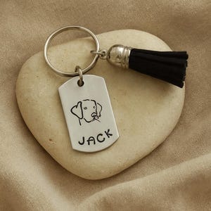 Dog Name ID Keychain - Gift for Dog Mom - Labrador Saint Bernard ShiTzu Dalmatian Doberman - Cocker Spaniel Pug Boxer Belgian Malinois Husky