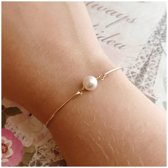 Gold and pearl bangle cheap bracelet