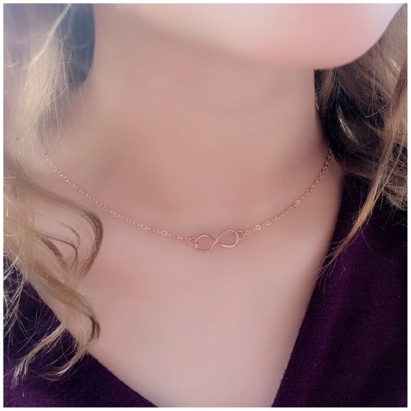 Rose Gold Infinity Necklace - Simple Infinity Necklace - Gift for Woman - Gift for Girl - Shop for Present - Crowd Favorite - Jewelry Trend