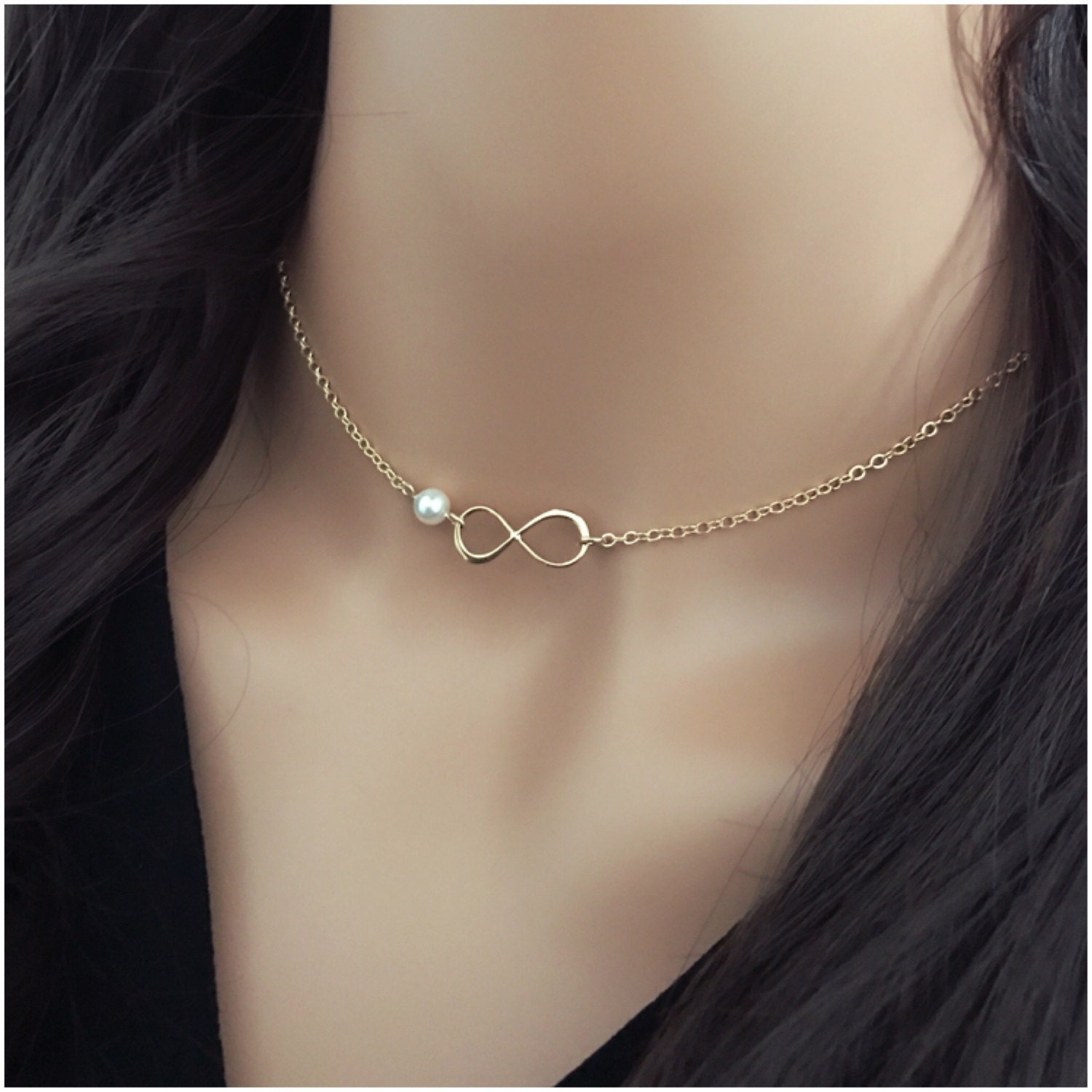 Infinity pearl necklace Clearance