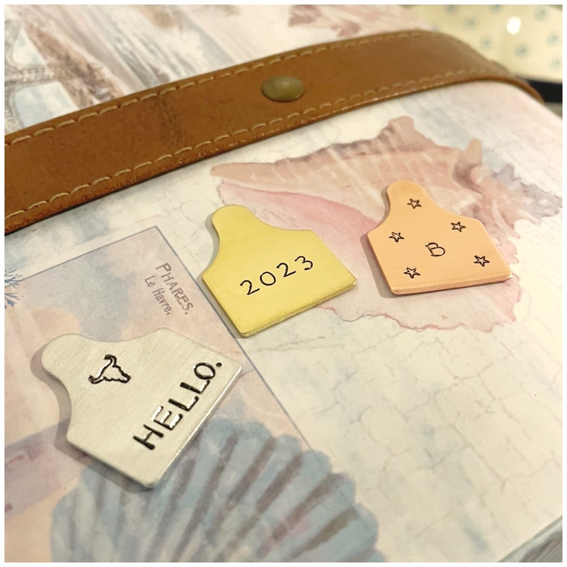 Aangepast oormerk koe - gepersonaliseerde vee-ID - westernaccessoire - rodeo-sieraden - naam ranch - aangepast cadeau cowgirl - managementnummer afbeelding 3