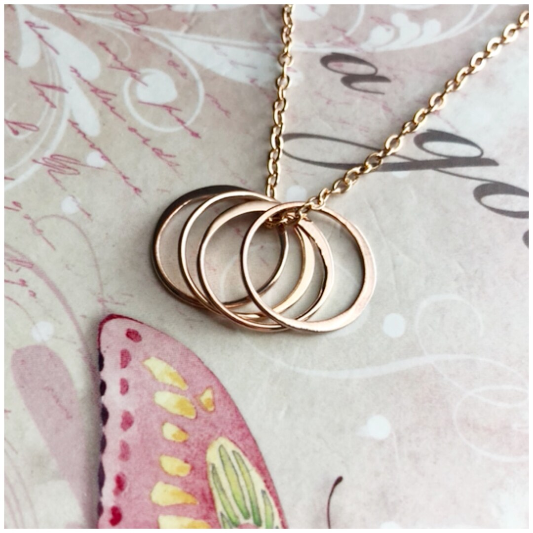 Rose Gold Circle Necklace Open Ring Necklace Minimalist Necklace Simple