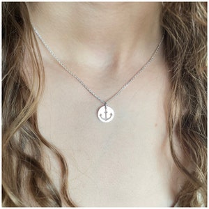 Collana con disco di ancora - Ciondolo con ancora ritagliata - Gioielli nautici - Collana estiva - Collana da spiaggia - Gioielli marini - Gioiello I Refuse to Sink