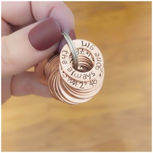 Personalized Copper Keychain - Travelers Keepsake Markers - Country Rings - Adventure Washer Tokens