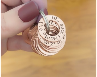 Llavero de cobre personalizado - Marcadores de recuerdo para viajeros - Anillos de países - Fichas de aventura