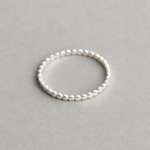 Stackable Rings - Sterling Silver Ring - Dainty Flat Bead Ring - Simple ...