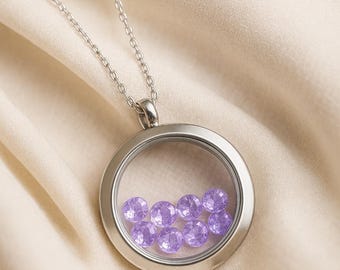 Medaglione di giugno - Medaglione con pietra portafortuna - Segno zodiacale Gemelli - Segno zodiacale Cancro - Ciondolo in acciaio inossidabile con chiusura magnetica - Medaglione estivo
