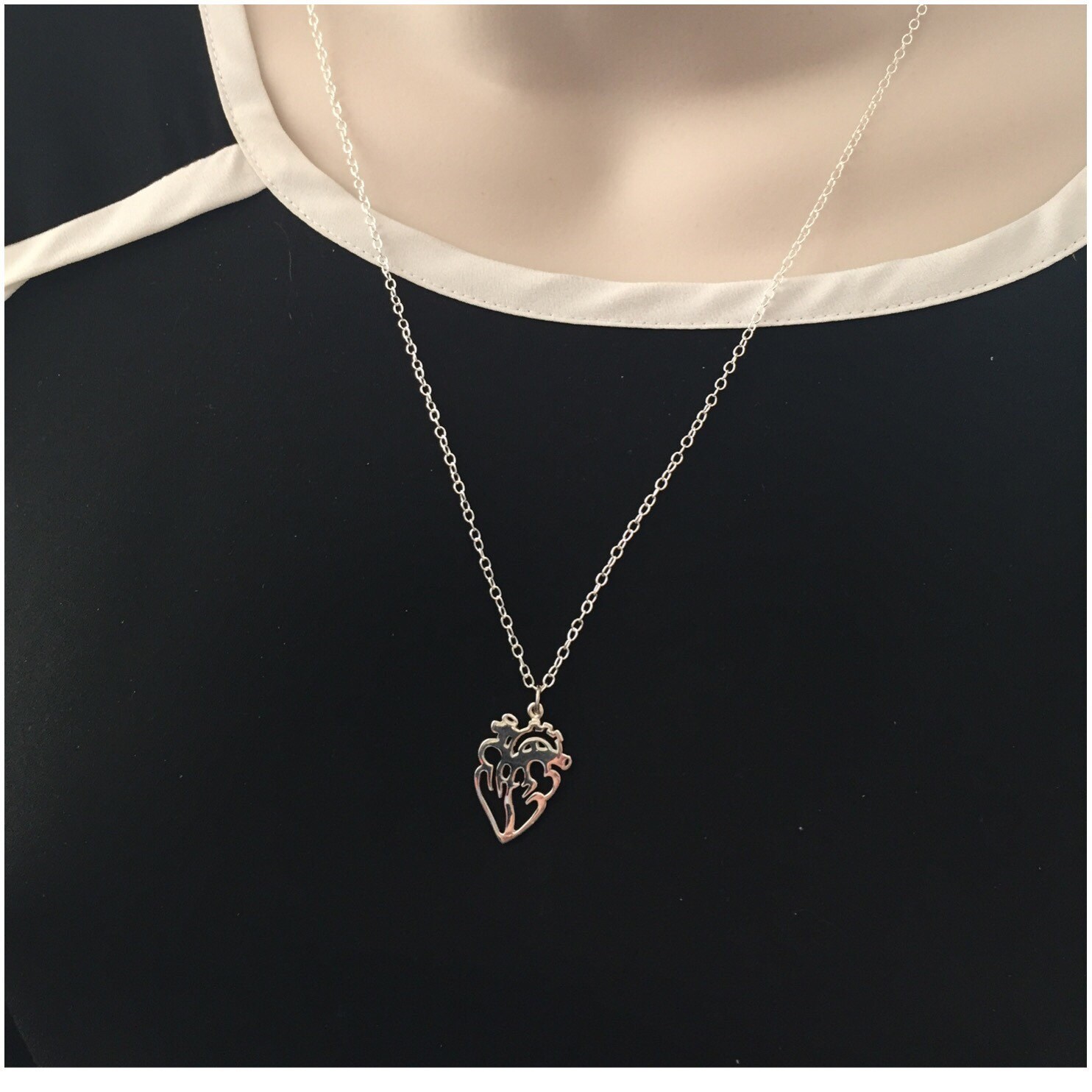 Collana con cuore anatomico dell'Accademia, regalo per dottore e infermiere, collana di anatomia umana