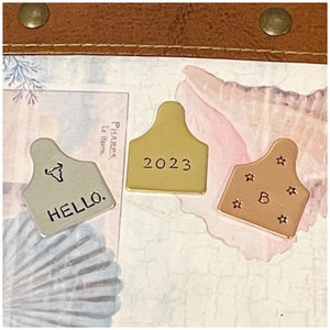 Aangepast oormerk koe - gepersonaliseerde vee-ID - westernaccessoire - rodeo-sieraden - naam ranch - aangepast cadeau cowgirl - managementnummer afbeelding 2