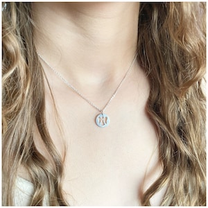 Silver Angel Necklace - Sterling Silver Chain - Angel Necklace - Cut Out Guardian Angel - Angel Necklace for Women - Minimalist Necklace