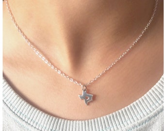 Sterling Silver Texas Necklace - Lone Star State Jewelry - Small State Charm - Shiny State Charm - Hometown Gift - State Shaped Pendant