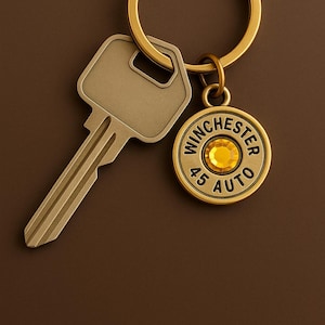 Bullet Slice Keychain - Winchester 45 Ammo - Shotgun Shell Key Ring - Simple Gift