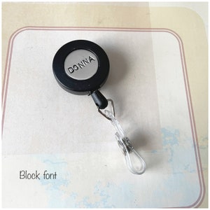 Stamped Badge Reel - Retractable ID Badge Holder - Custom Waistband Belt Clip - Personalized ID Lanyard - Coworker Gift - Work ID Nurse Gift