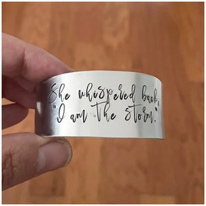 Large Hand Stamped Cuff Bracelet - Wide Personalized Bracelet - Aluminum Copper Brass Available - Tapered Cuff Bracelet - 6&quot; long rounded