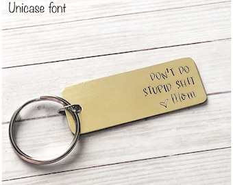 Funny Gift For Driver - 1st Car Keychain - First Year of College - Funny Gift For Teenage Daughter Son - Gift From Mom For Son Or Daughter