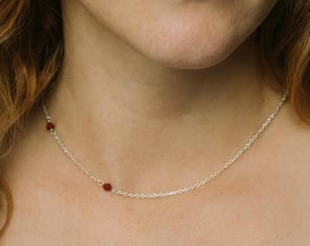 Vampire Bite Necklace - Halloween Bitten Jewelry - Silver Gold Choker - Blood Drop Necklace - Swarovski Red Crystals - Teeth Marks