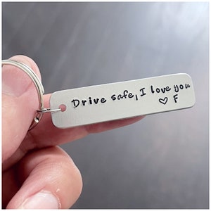 Drive Safe Keychain New Driver - Customizable Rectangle Key Chain - Anniversary Gift - Best Friend Boyfriend Girlfriend Husband Wife Gift