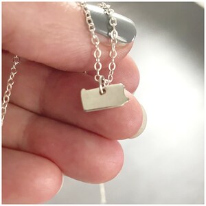 Sterling Silver Pennsylvania Necklace - The Keystone State Jewelry - Small State Charm - PA State Charm Hometown Gift Birthplace of America