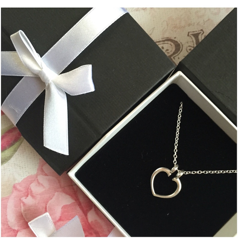 Silver Ring Holder Necklace Open Heart Ring Keeper Necklace Engagement Ring Holder Wedding Ring Holder Necklace Ring Keeper Necklace