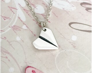 Collana Con Aereo Di Carta In Argento 925 E Zirconi: Gioiello Per Viaggiatrici, Regalo Per Mamma O Amica