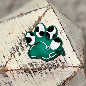 Green Cow Print Paw Print  with Stethoscope Silicone Focal Bead