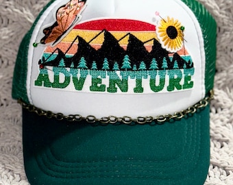 CC Boutique Green Trucker Cap with Yellow Embroidery The Classic C.C. Trucker | Green – The Daniel Donato Store main image 4