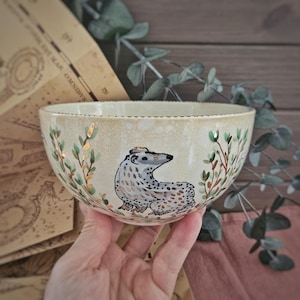 Hufflepufff,Harry Pottery,Müslischale,Geschenk für Potterhead,Weihnachtsgeschenk,besondere Keramik,Hogward Cosplay,Geschenk für Freundin