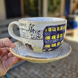 Harry Pottery,Tasse,besonderes Geschenk für Potterhead,Potterfan,Ostergeschenk, Gold,Freundin,Leseratte,Hexentasse,Cosplay,Knightbuss